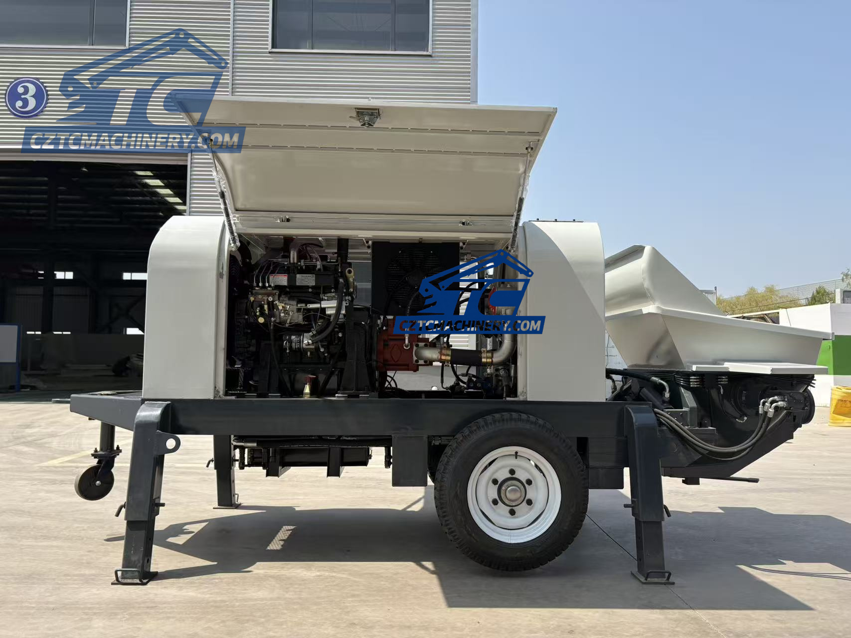 HBT40 Diesel Concrete Trailer Pump | 40m³/h Stationary Concrete Pump